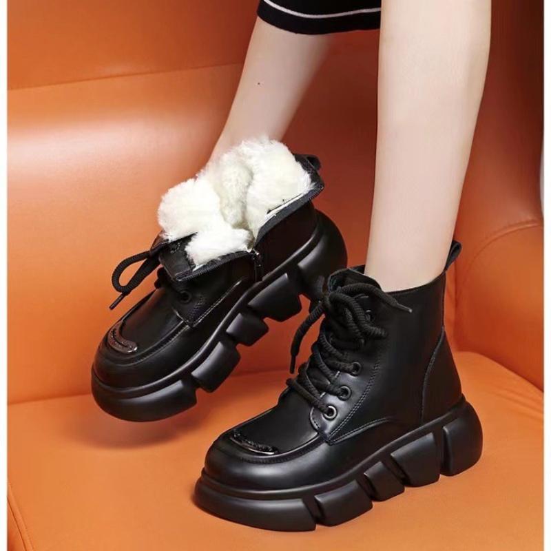 Nouvelles Bottes de Neige Fourrure Bottines Hiver Plus Velours Super Épaisses Chaussures en Coton Mode Garder au Chaud Imperméables Plateforme Chaussures Femme