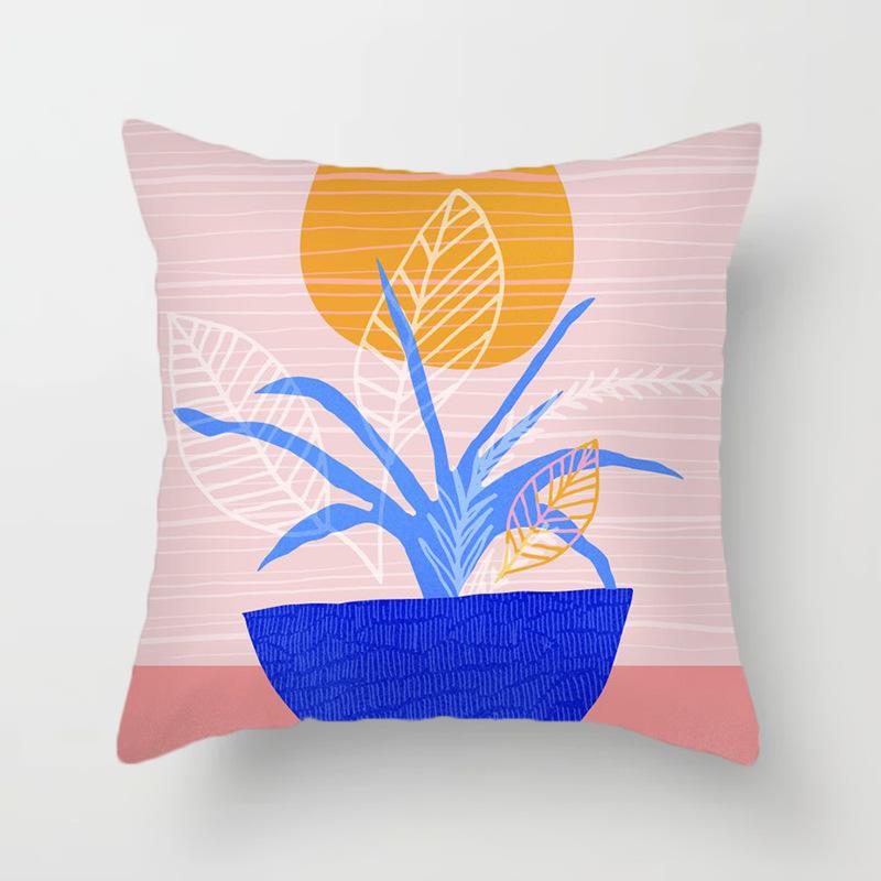 Leaf plant Sunset Print Hold pillowcase Modern landscape color hold pillowcase Home decoration fashion cushion set 45x45cm