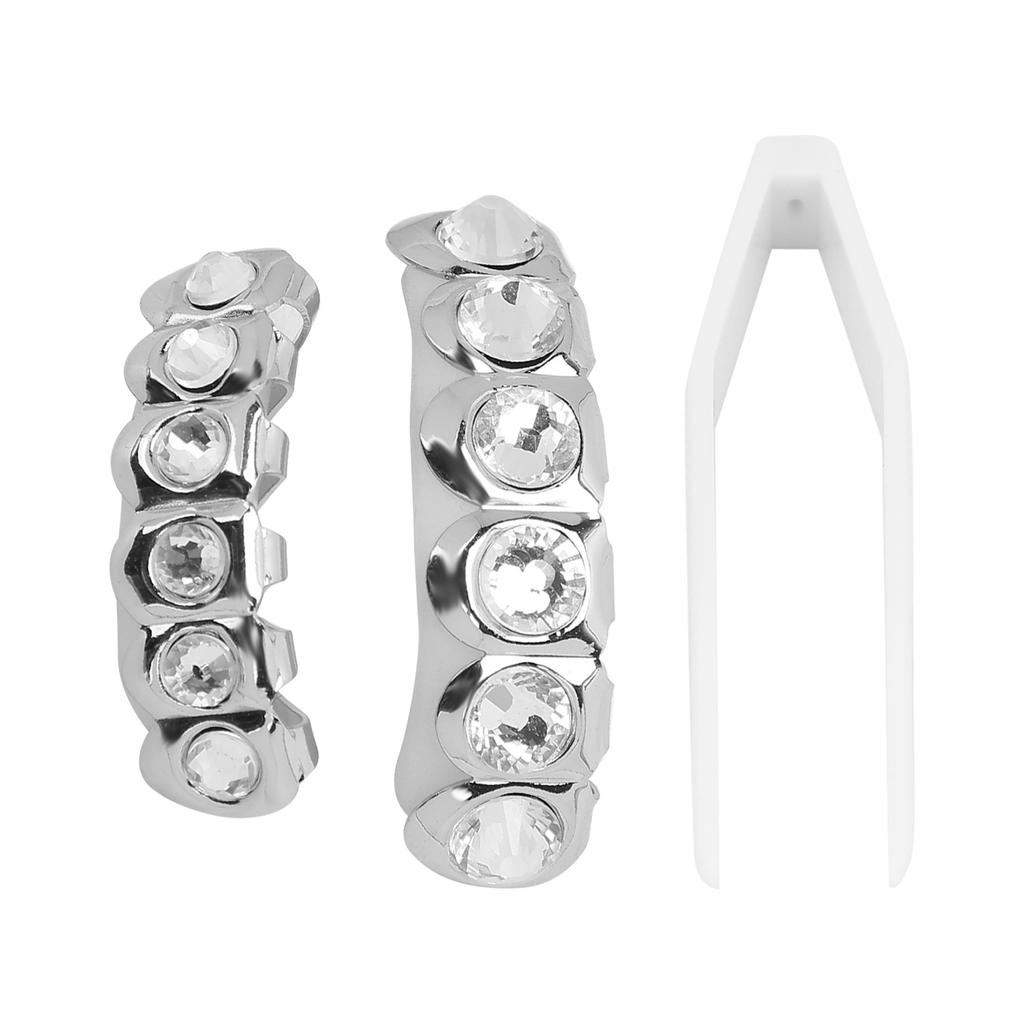 Upper Lower Shining Hip Hop False Teeth Set Halloween Festival Teeth Decoration Brace