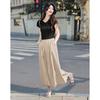 Women's 2025 Fashion Skirt-Pants & V-Neck Tee Set