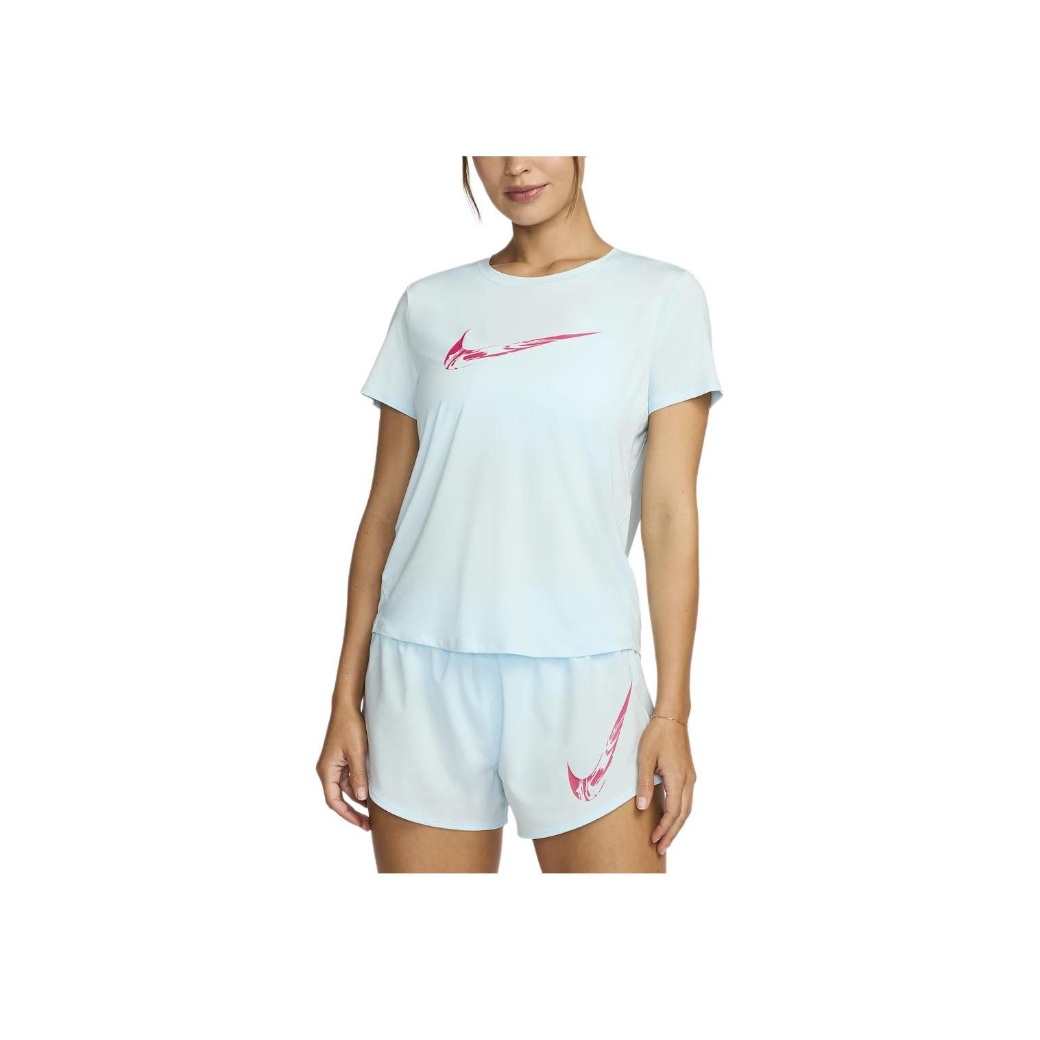 

New Nike Dri Fit Regular T Shirt Women s Glacier Blue FV6373-474 L (UK 16–18)