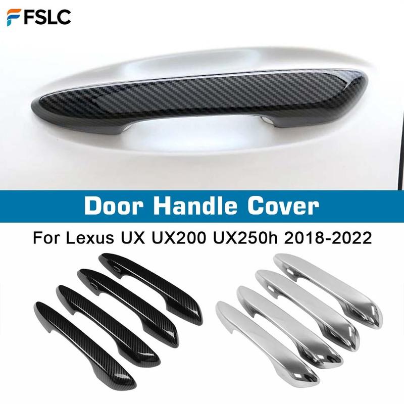 Car Door Handle Cover For Lexus UX UX200 UX250h 2018     Carbon Fiber Chrome Trim Sticker Styling Accessories