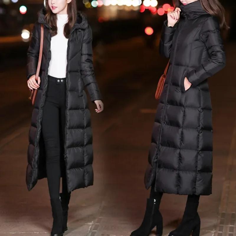 2026 Women's Winter Cold Coats Long Parkas Warm Down Basic Jacket Fashion Cotton Padded Outwear Female Hooded Windproof Overcoat