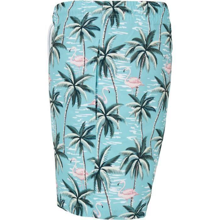 Urban Classics Patterned Swim Shorts - Blue/pink - XS