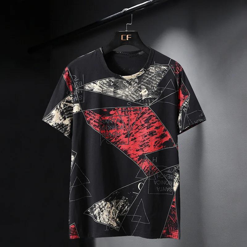Men's T-shirt oversized tie dye plus size top T-shirt summer hip-hop casual tie dye streetwear