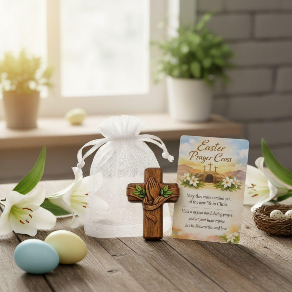 A Pocket-Sized Sanctuary Wooden Pocket with Drawstring Bag with Pouch Pocket-Sized Wooden Pocket Cross Gift DIY Craft Card