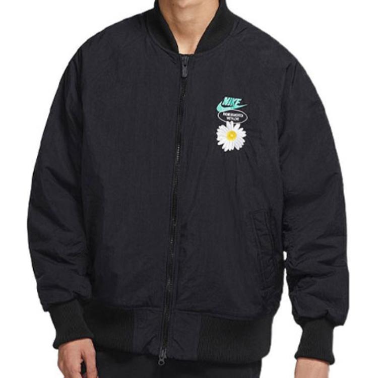 Nike Daisy Print Sports Training Cotton Jacket Men Outerwear Black DM5019-010