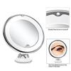 Flexible Gooseneck Makeup Mirror With LED Light 10X Magnifying Mirror Suction Cup Bright Diffused Light And 360 Degree Swivel