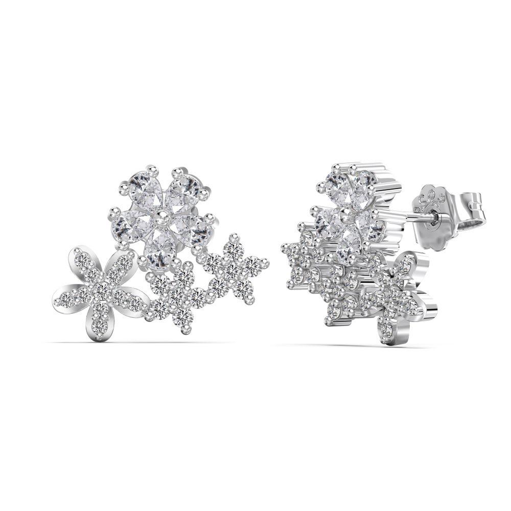 Minority Design S925 Sterling Silver Snowflake Zircon Earrings for Women