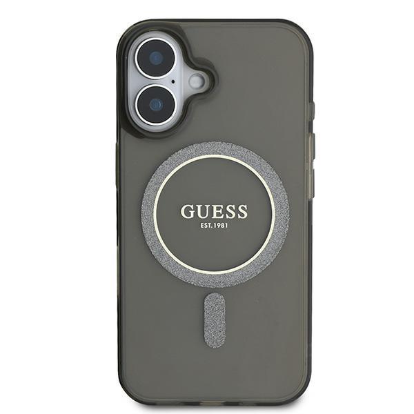 Guess Guhmp16Mhfgerek Iphone 16 Plus     6.7 Czarny/Black Hardcase Iml Glitter Circle Magsafe