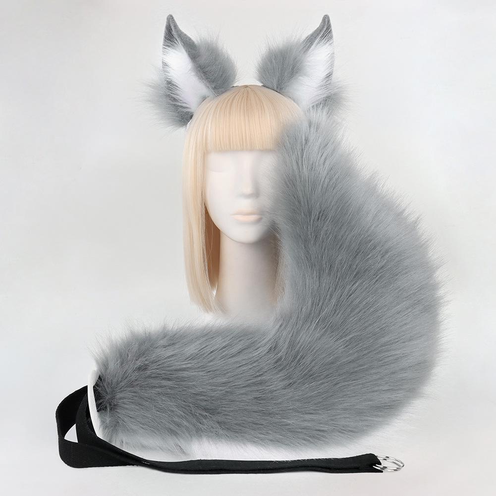 Set Fascia con Orecchie di Volpe e Coda Fatto a Mano - Carino Accessorio Cosplay per Tamamo-no-Mae