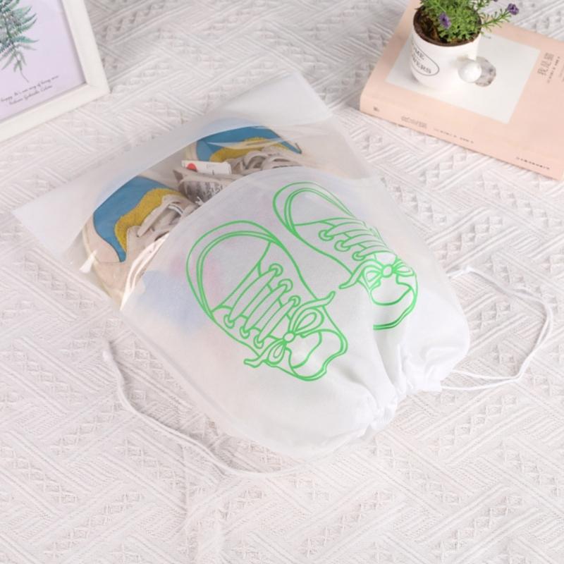 10Pcs/Set Shoe Dust Covers Non-Woven Dustproof Drawstring Clear Storage Bag Travel Pouch Bags Drying Shoes Protect Shoes
