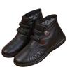 Damen Baumwollschuhe mit Fleece Flach und Rutschfest Omas Baumwollstiefel Kurze Stiefel