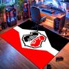 Santa Cruz FC Club Crest Geometric Red White Black Print Area Rug Brazilian Soccer Fan Non Slip Rectangular Floor Mat Gaming Room Home Decor Rug