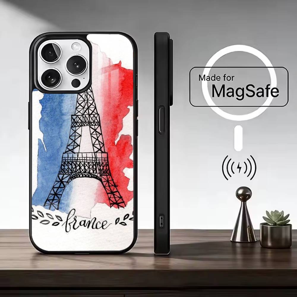 Cheer on F-France Flag Phone Case For iPhone17,16,15,14,13,12,11 Plus,Pro Magnetic For Magsafe Wireless Charging