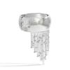 Silver-Tone Plated Tassel Cuff Bracelet Hypoallergenic Material Multi-Layered Chains Wide Band Fringe Bangle