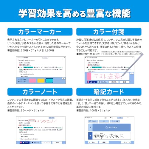 [Amazon.co.jp Exclusive] Casio Ex-word Electronic Dictionary for Junior High School Students (XD-SA3900BK, 180 Contents, Black) with XD-SAN39BK Specia