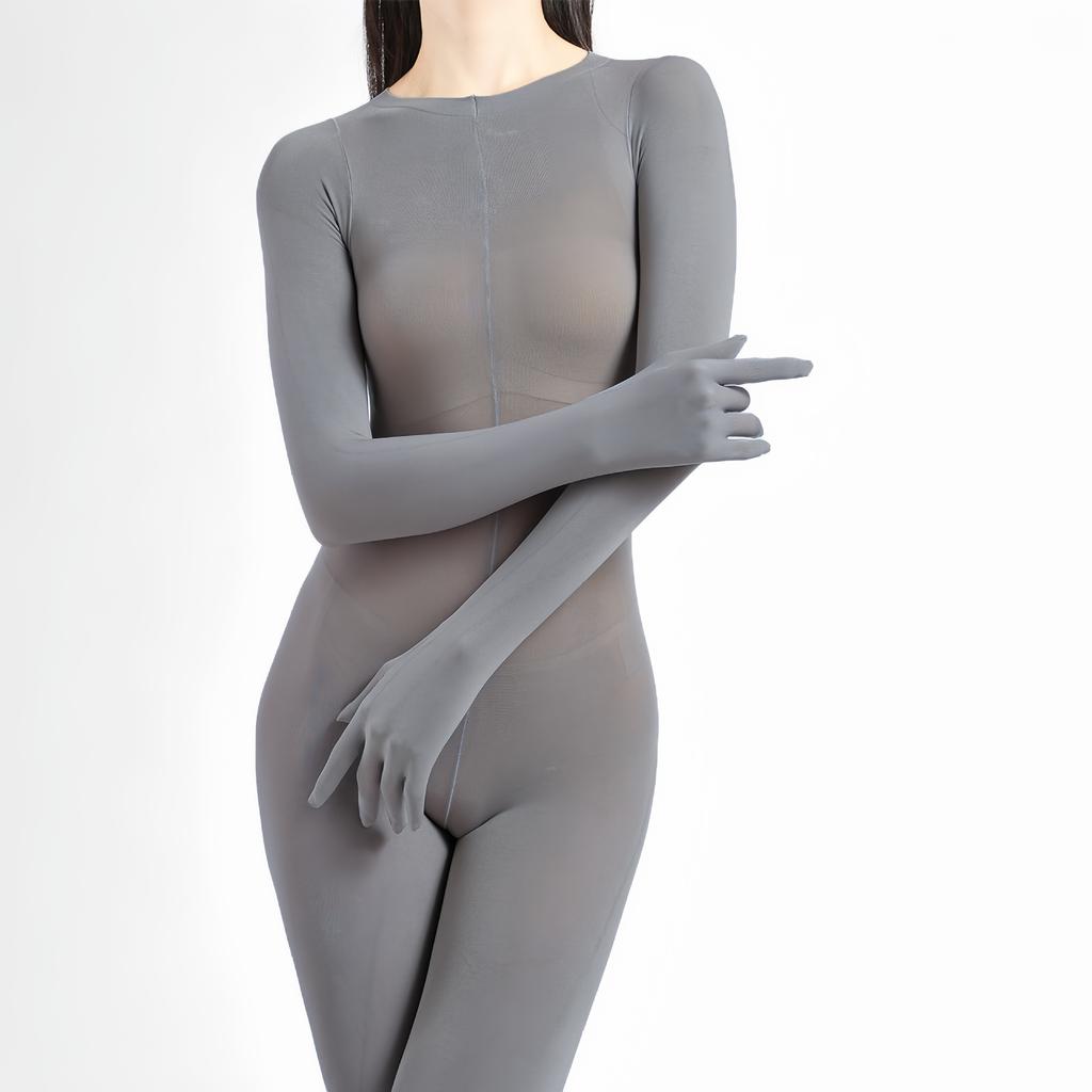 120D Velvet Full Body Stockings Warm Tights Unisex Shaping Seamless Leg Slimming Bodysuits Five Finger Gloves Jumpsuits Leotard