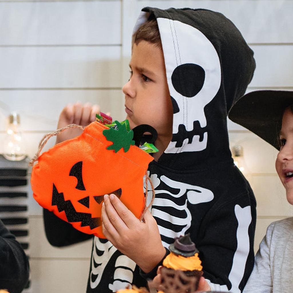 Halloween Decorations Pumpkin Ghost- Face Handbag Ghost- Festival Children's Candy Gift Bag Pumpkin Bag