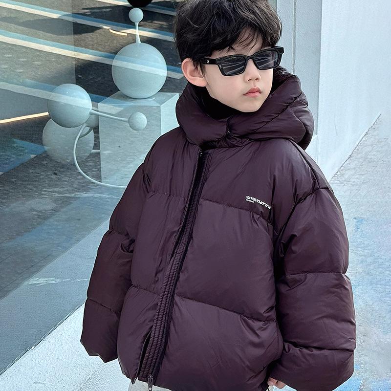 2025 Winter Korean-Style Boys' Hooded Down Jacket - Thick, Stylish Toddler Coat
