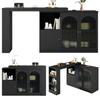 Bar pivotant 360° - MUVOE - Meuble de rangement noir - Design moderne - Verre Changhong - Salle à manger