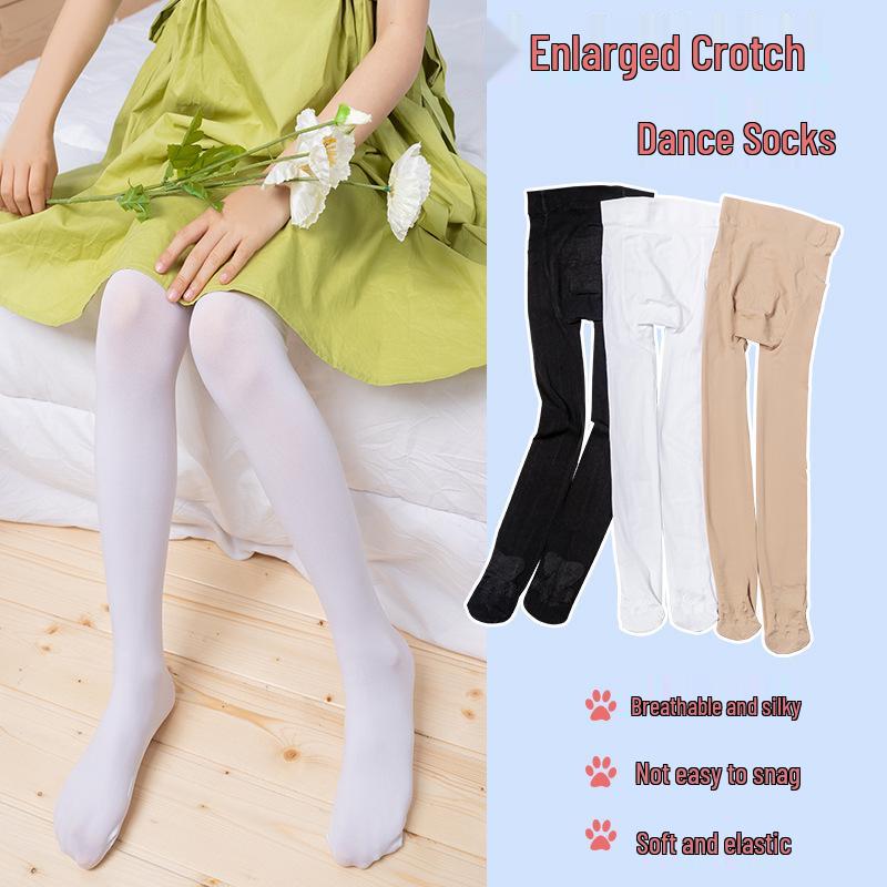Plus Size White Dance Socks with Butterfly Gusset - Cat Paw Design for Practice and Students