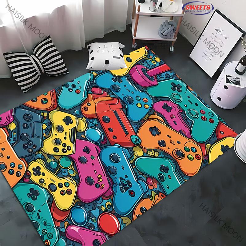 

Colorful Game Controller Trendy Carpet Rug Suitable for Living Room Bedroom Game Room Four Seasons Available Non-slip Soft Mat 40x60cm