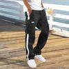 Heren Broek met Meerdere Zakken Trekkoord Elastische Taille Wijde Pijp Losse Cargobroek Dagelijks Effen Kleur Joggingbroek voor Buiten Wandelen Kamperen