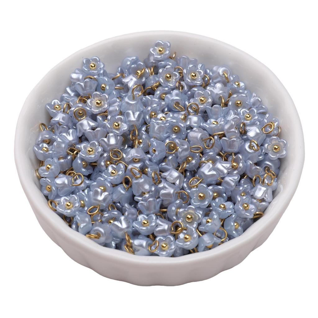Resin Charms Imitation Pearl Preserving Mini Flower Pendant For Jewelry Making Accessories