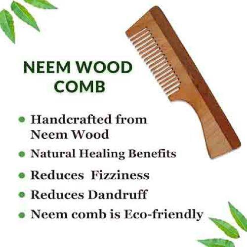 RSINC Handle Neem Wood Comb Handmade | Reduce Hairfall and Dandruff | For Unisex B0D1C4XBX8