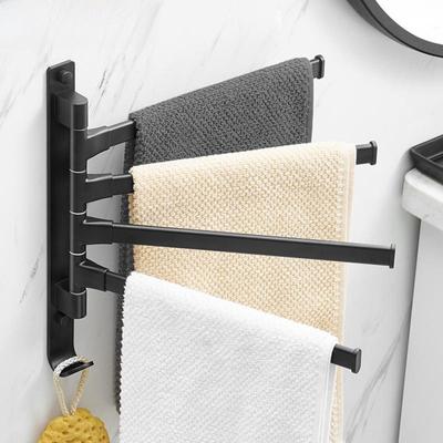 Faltbarer Handtuchhalter fürs Badezimmer ohne Durchschlagfunktion mit Mehrstangendrehung