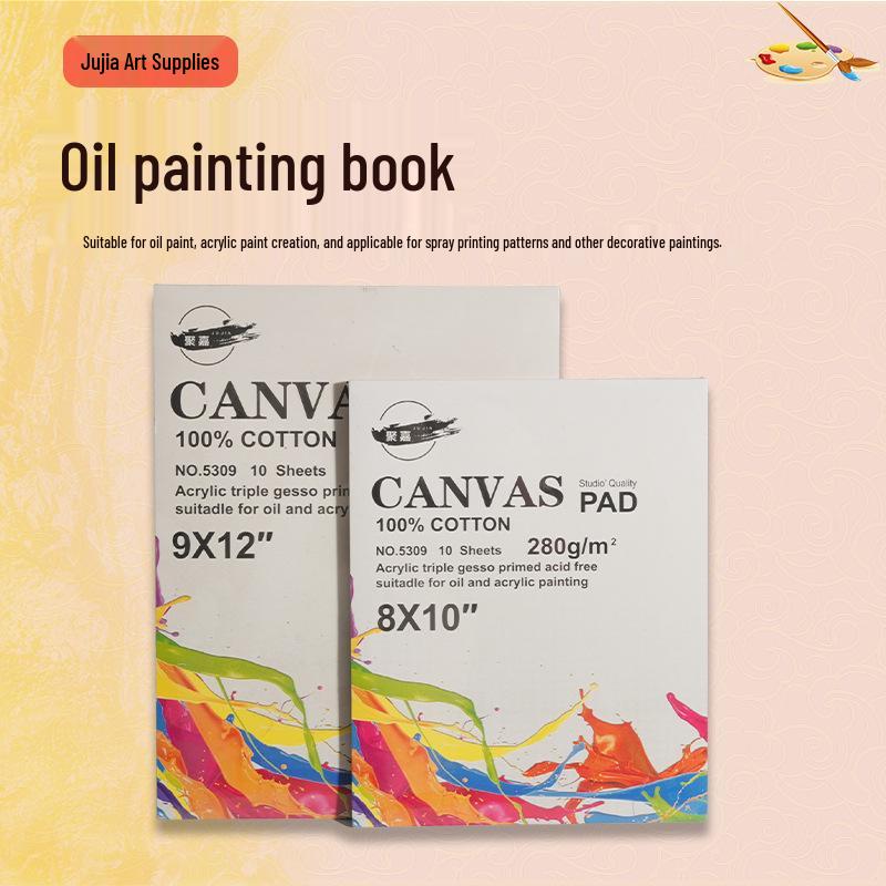 

In-Stock Solid Wood Pure Cotton Stretched Canvas for Oil, Watercolor, Acrylic Painting & Student Practice 10 pages A5 size