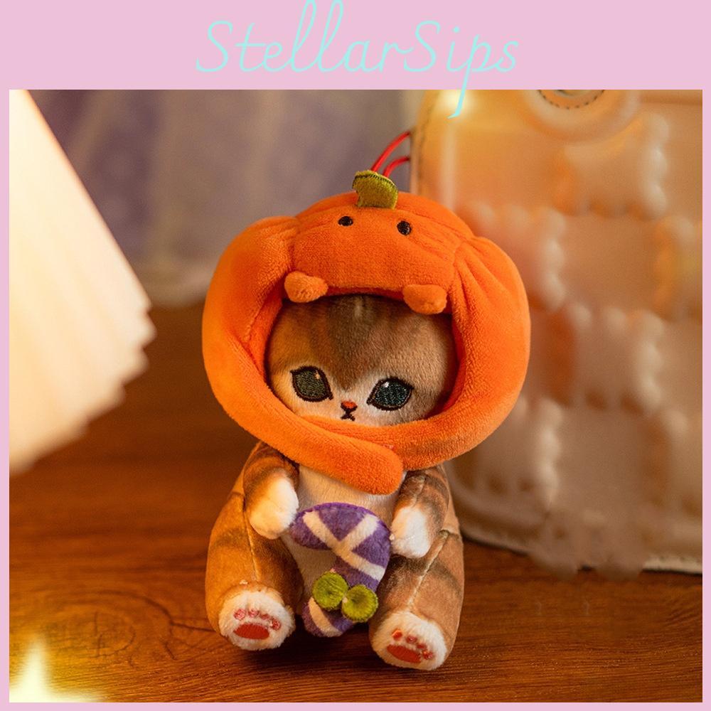 Adorable Mofusand Cat Pumpkin Plush Toy Pendant Cute Doll For Halloween Decor