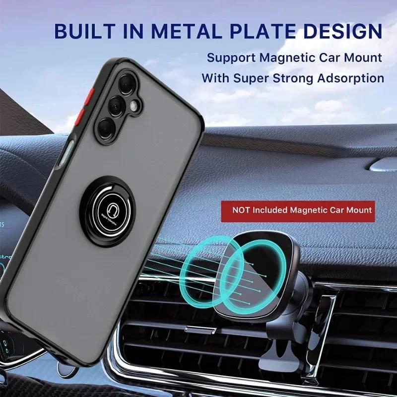 Magnetic Ring Holder Phone Case for Samsung Galaxy S24 Ultra S23 S22 Plus S21 FE A05 A05S A15 A25 A35 A55 A54 A34 Silicone Cover