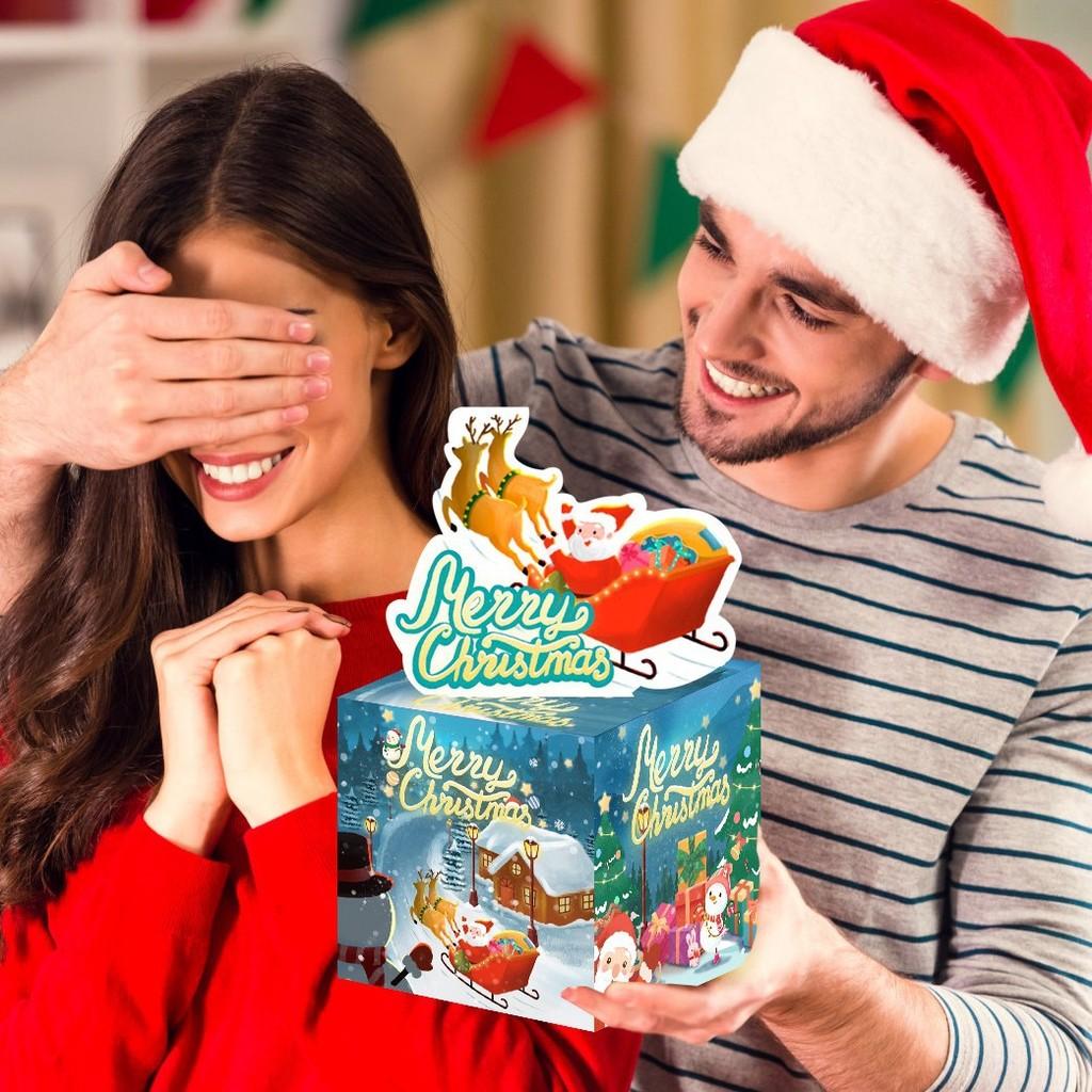 Theme Christmas Party Props Gift Box Paper Material Festive Supplies Decorations