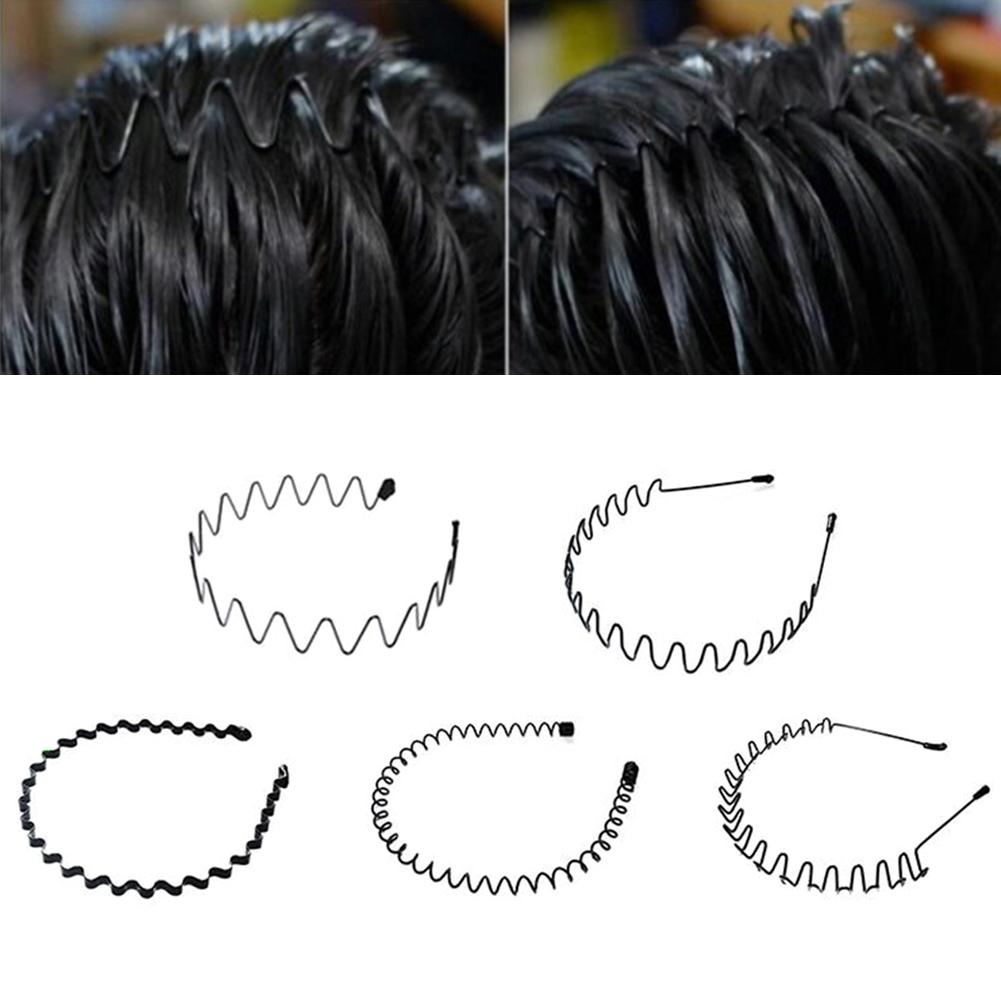 13 Pcs Unisex Black Metal Spiral Wave Headband Men Women Hair Band Accessories