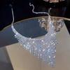 Kristalltofs Halsband För Kvinnor Glänsande Geometriskt Strasskedja Choker Halsband För Klänning Nattklubb Jazzdans Smycken