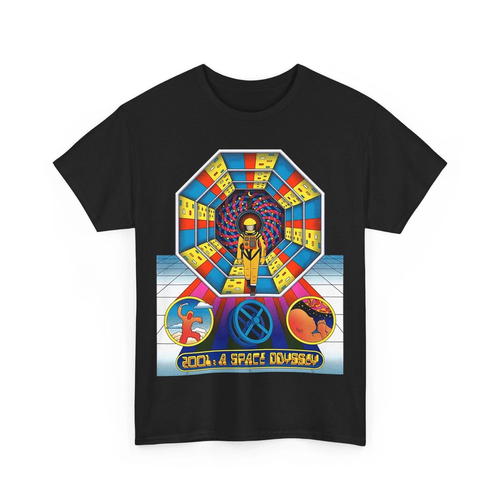 Stanley Kubrick 2001: A Space Odyssey Movie 100% Cotton T-shirt Mens Tees Top Unisex Heavy Cotton Tee L