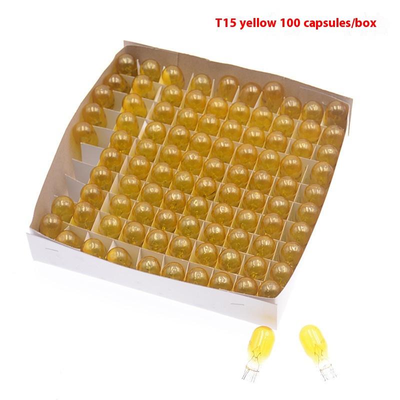 

100 шт./коробка T15 12V 21W Светодиодная автомобильная лампа COB Стеклянная вставная Широкая лампа Авто Автомобили Лампа номерного знака Плафон Лампа для чтения ДХО