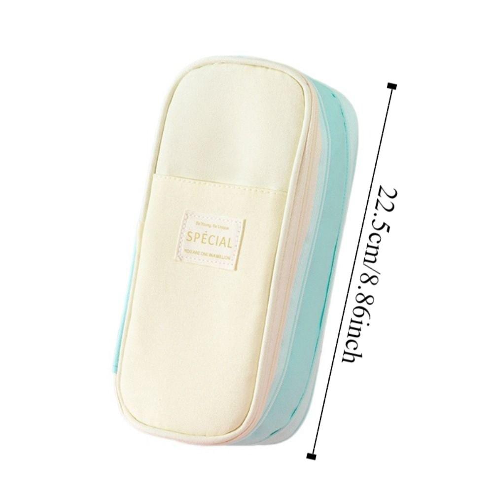 Diagonal Storage Pencil Bag Polyester Macaron Pencil Case Simple Student Pen Bag Boy Girl Kid