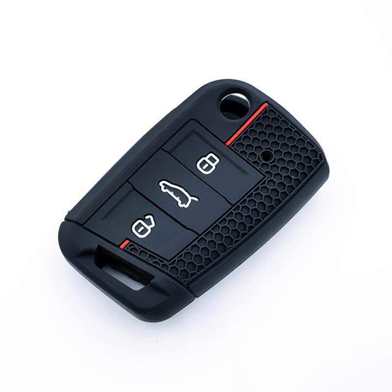 

Silicone Car Key Fob Case Cover Shell For Vw Golf 7 Gti Polo T-Cross T-Roc Touran Tiguan For Skoda Octavia Rapid Kodiaq Fabia