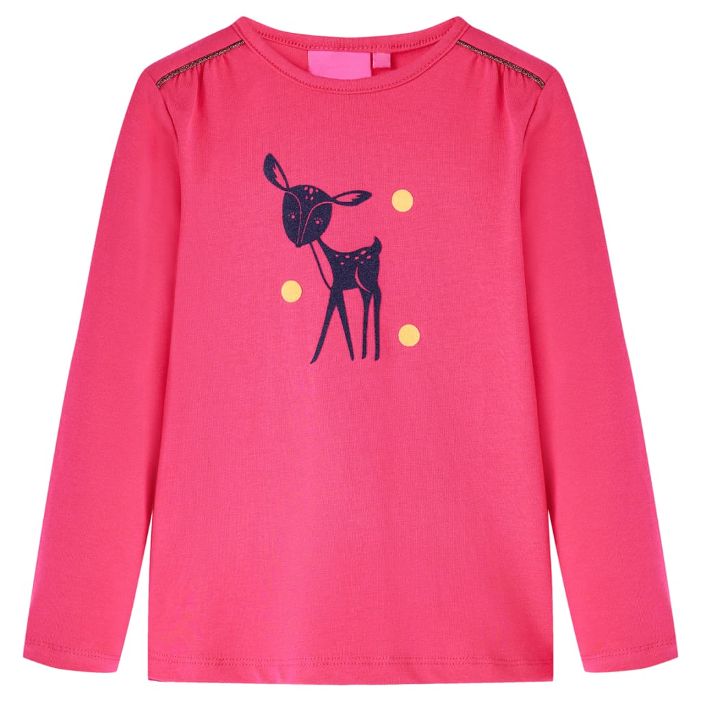 Super Merchant Kinder T-shirt met Lange Mouwen, Fel Roze, 116
