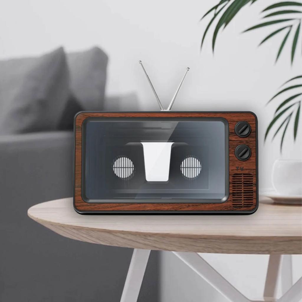 Ornament, Retro Tv 3D Screen Magnifier Tv Desktop Tv Mobile Screen Magnifier Retro Creative Mobile Phone Stand Home Projector
