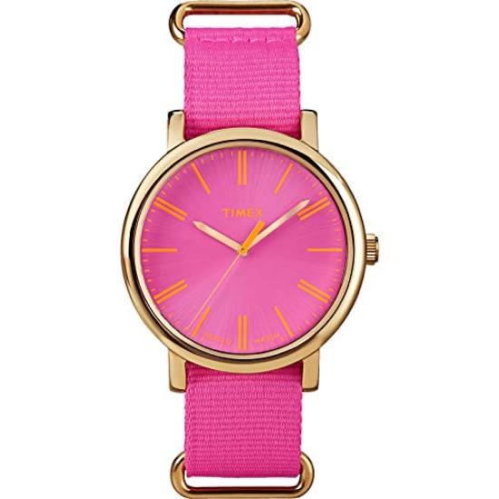 Classic Round Nylon Strap Unisex Watch 38mm [TIMEX] (Pink)