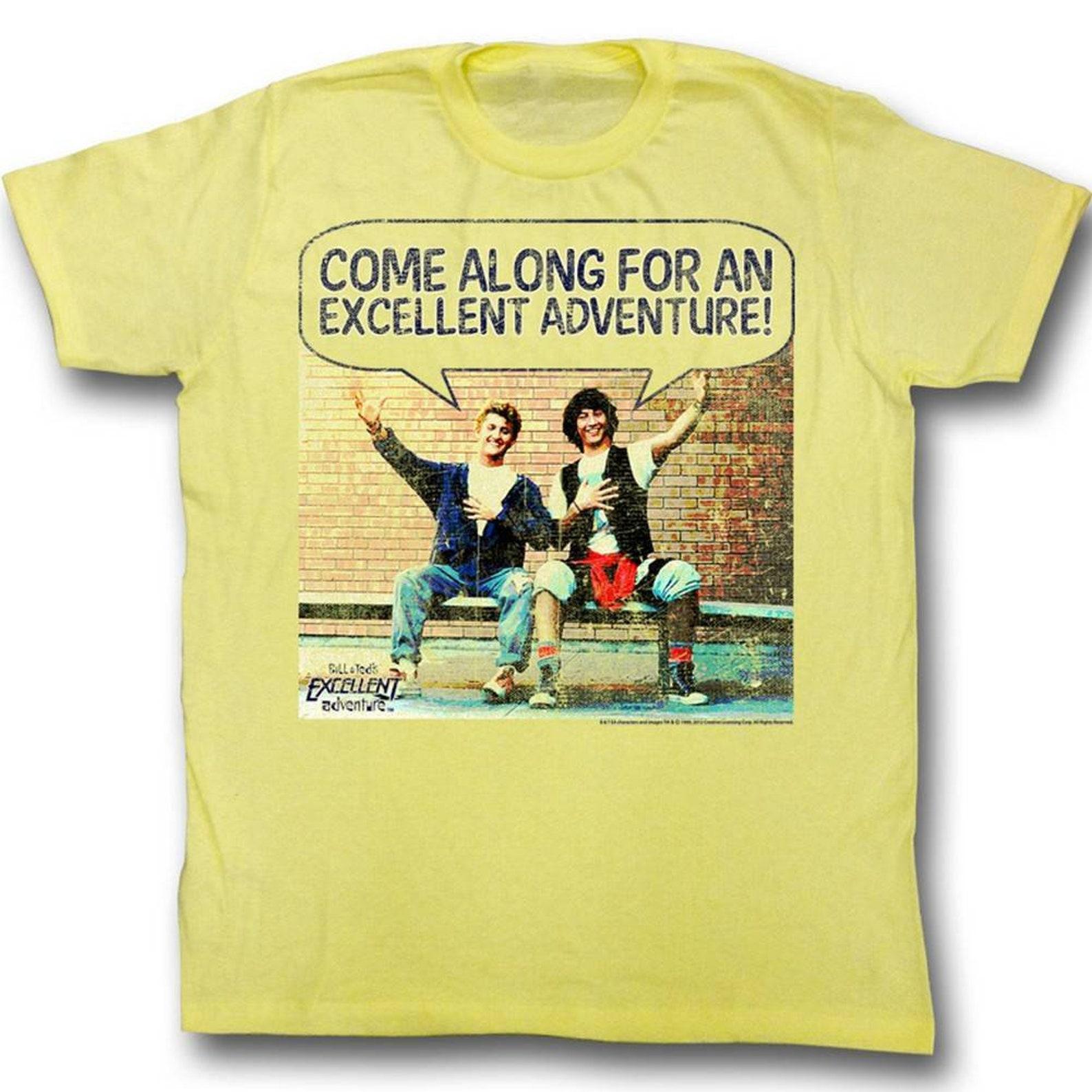 Bill and Ted Come Along Yellow Heather Adult T-Shirt XL