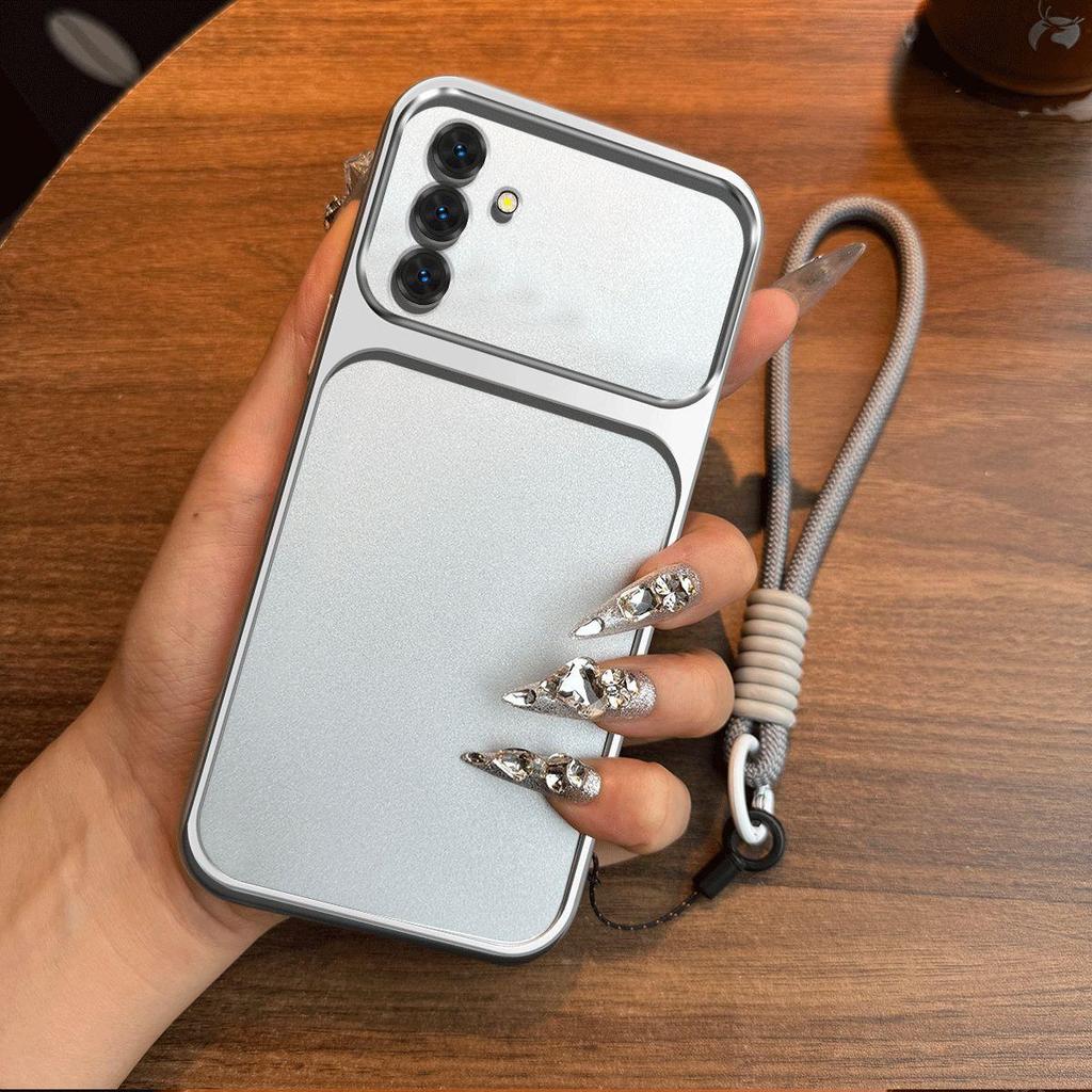 Luxury Big Window Phone Case with Lanyard for Samsung Galaxy S25+,S25 FE,S25,S24+,S24 FE,S24,S23 FE Premium Textured Casing