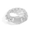 Hot Selling Luxury Fashion Hip Hop Jewelry 14K Gold Plated 22mm Wide Bling CZ Iced Out Bubble Cuban Link Bracelet for Men