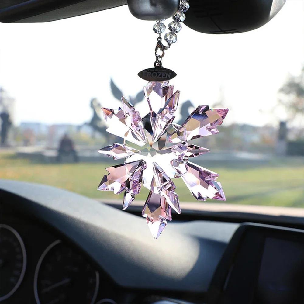 Car Rearview Mirror Pendant Car Interior Modeling Crystal Ball Ornaments Car Decoration Crystal Snowflake Car Ornaments