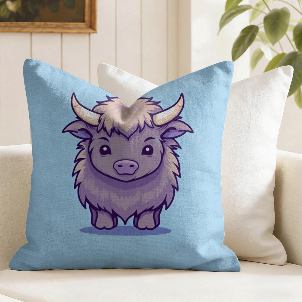 

Cool Highland Cow Cushion Cover Natural Linen Pillow Cover DoubleSided Print Cushion Cover for Sofa Home Decor 30x30cm