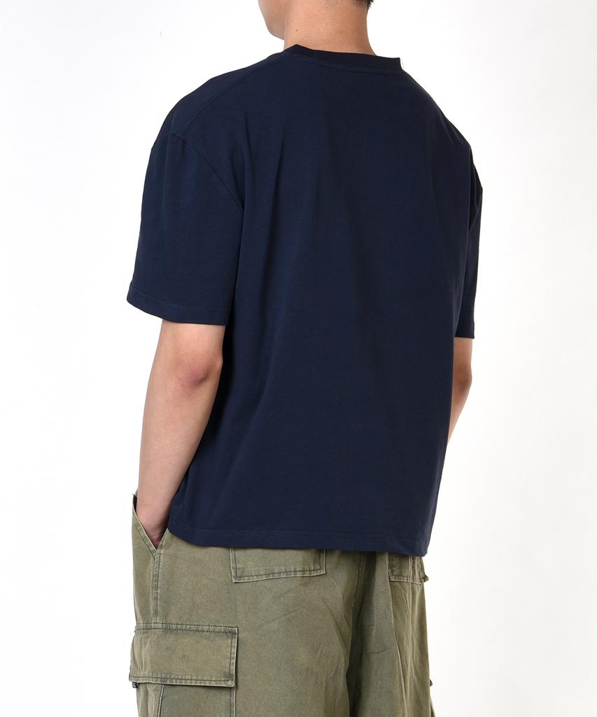 AOG PROJECT Solid Crop Short Sleeve T-Shirt (Navy)